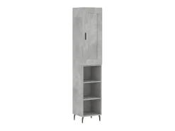 Aparador de madera contrachapada gris hormigón 34,5x34x180 cm ES21970