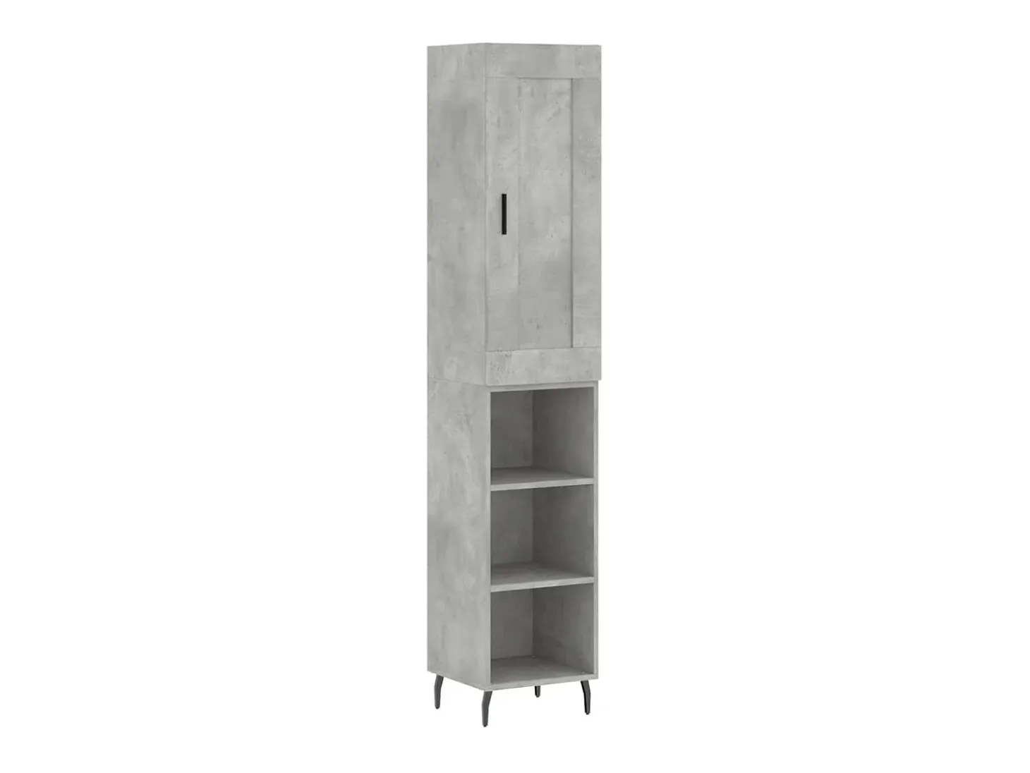 Aparador de madera contrachapada gris hormigón 34,5x34x180 cm ES21970
