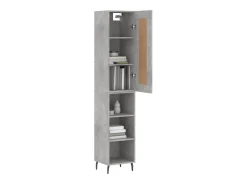 Aparador de madera contrachapada gris hormigón 34,5x34x180 cm ES21970