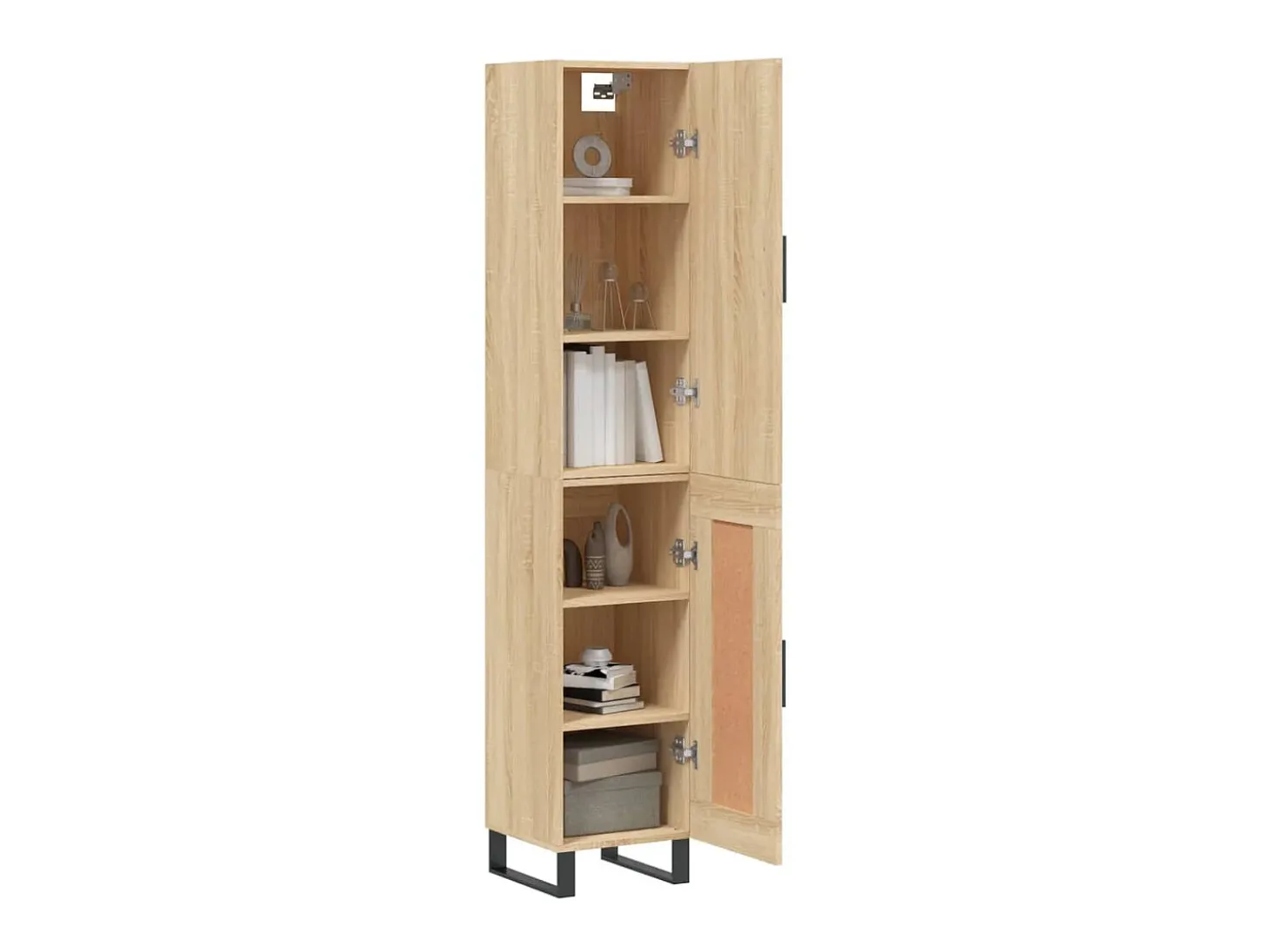 Aparador de madera contrachapada roble Sonoma 34,5x34x180 cm ES33806