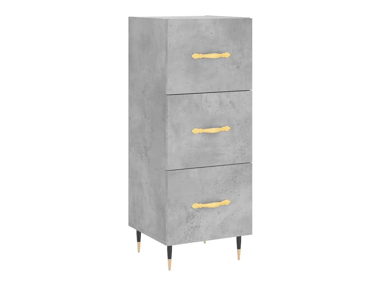 Aparador de madera contrachapada gris hormigón 34,5x34x180 cm