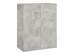 Aparador de madera contrachapada gris hormigón 60x30x75 cm