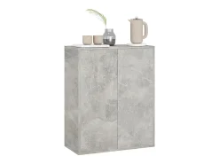 Aparador de madera contrachapada gris hormigón 60x30x75 cm