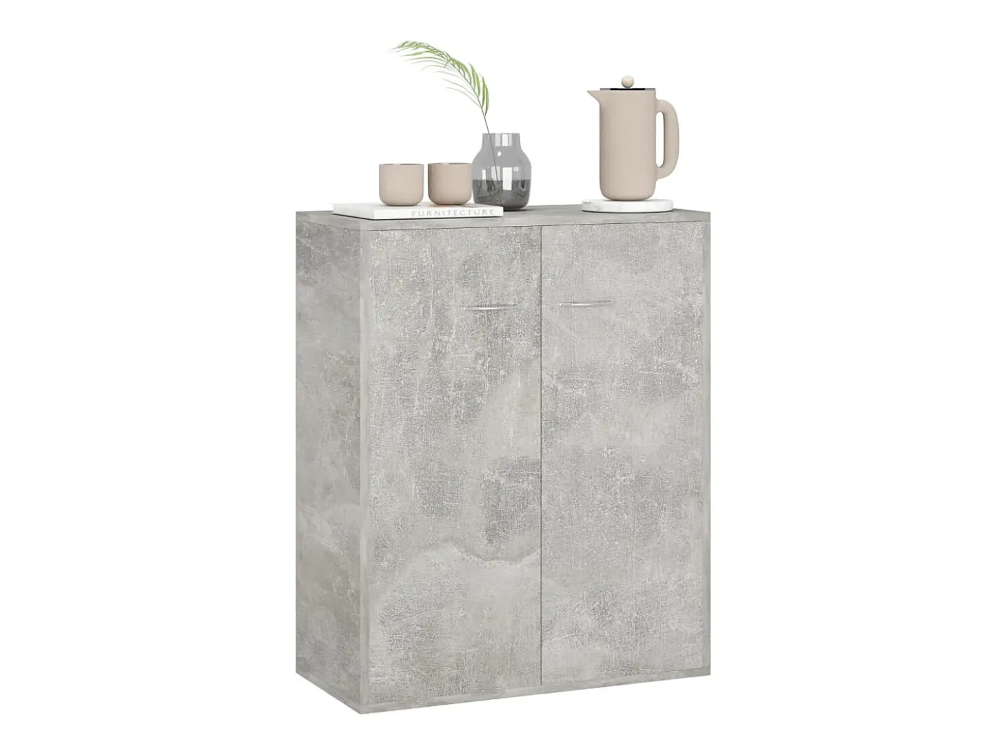 Aparador de madera contrachapada gris hormigón 60x30x75 cm