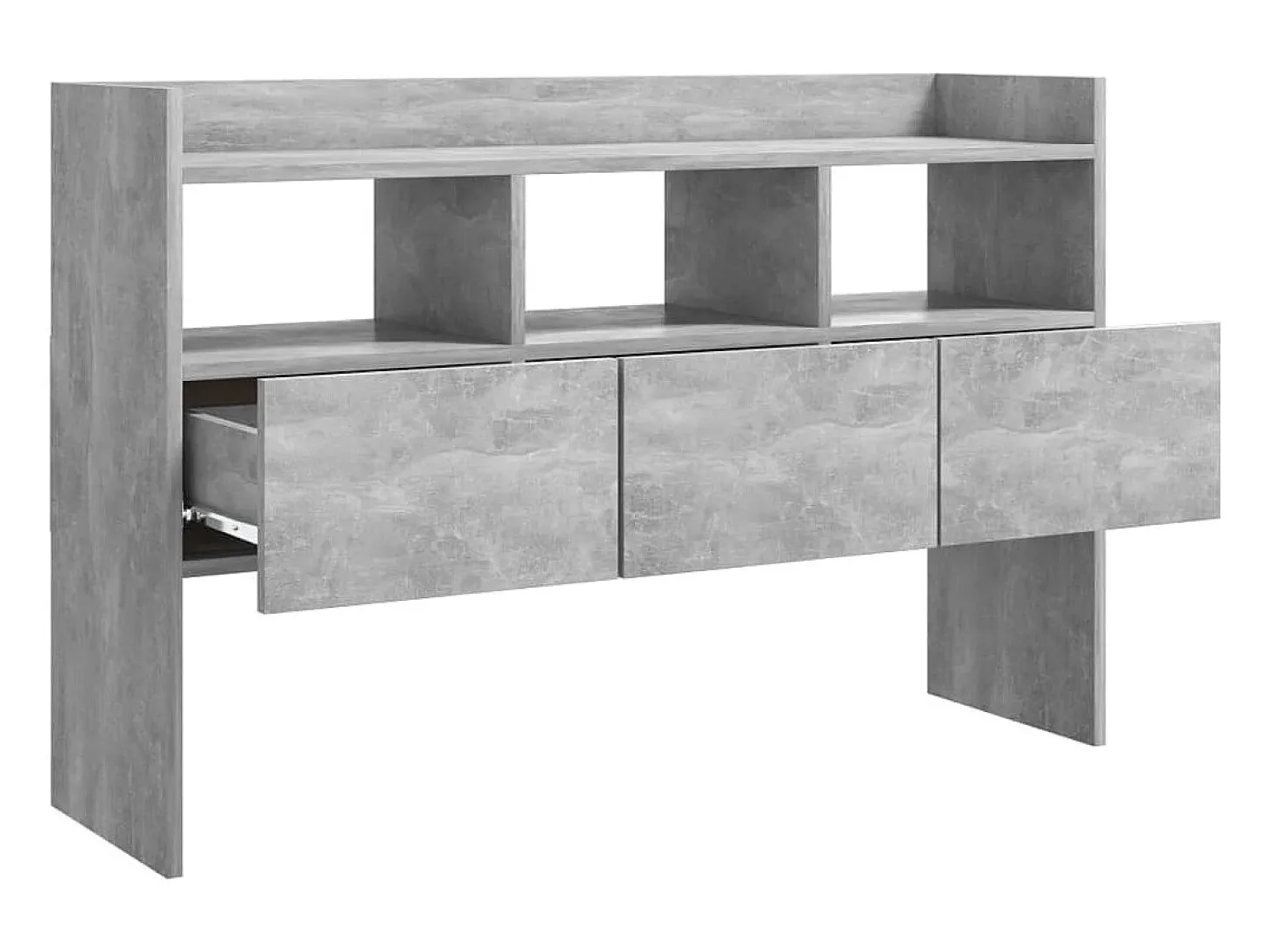 Aparador de madera contrachapada gris hormigón 105x30x70 cm ES45809