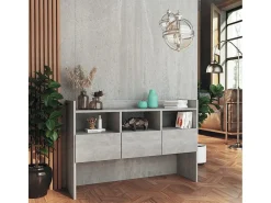 Aparador de madera contrachapada gris hormigón 105x30x70 cm ES45809