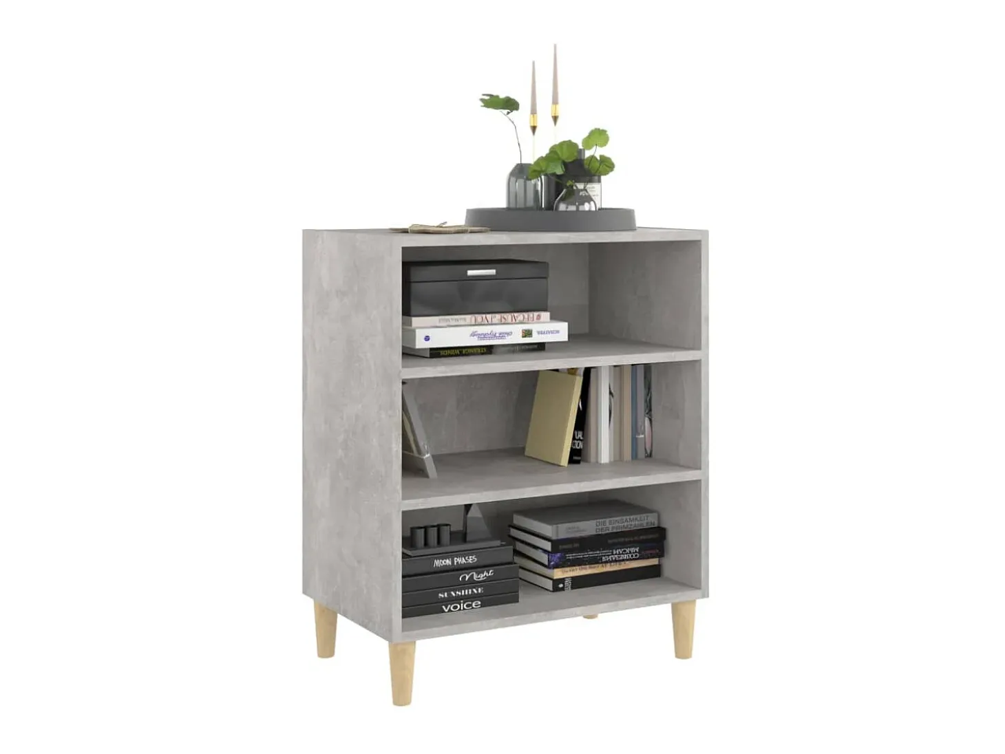 Aparador de madera contrachapada gris hormigón 57x35x70 cm ES24484