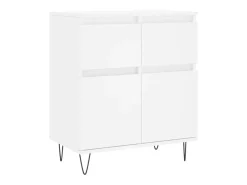 Aparador de madera contrachapada blanco 60x35x70 cm