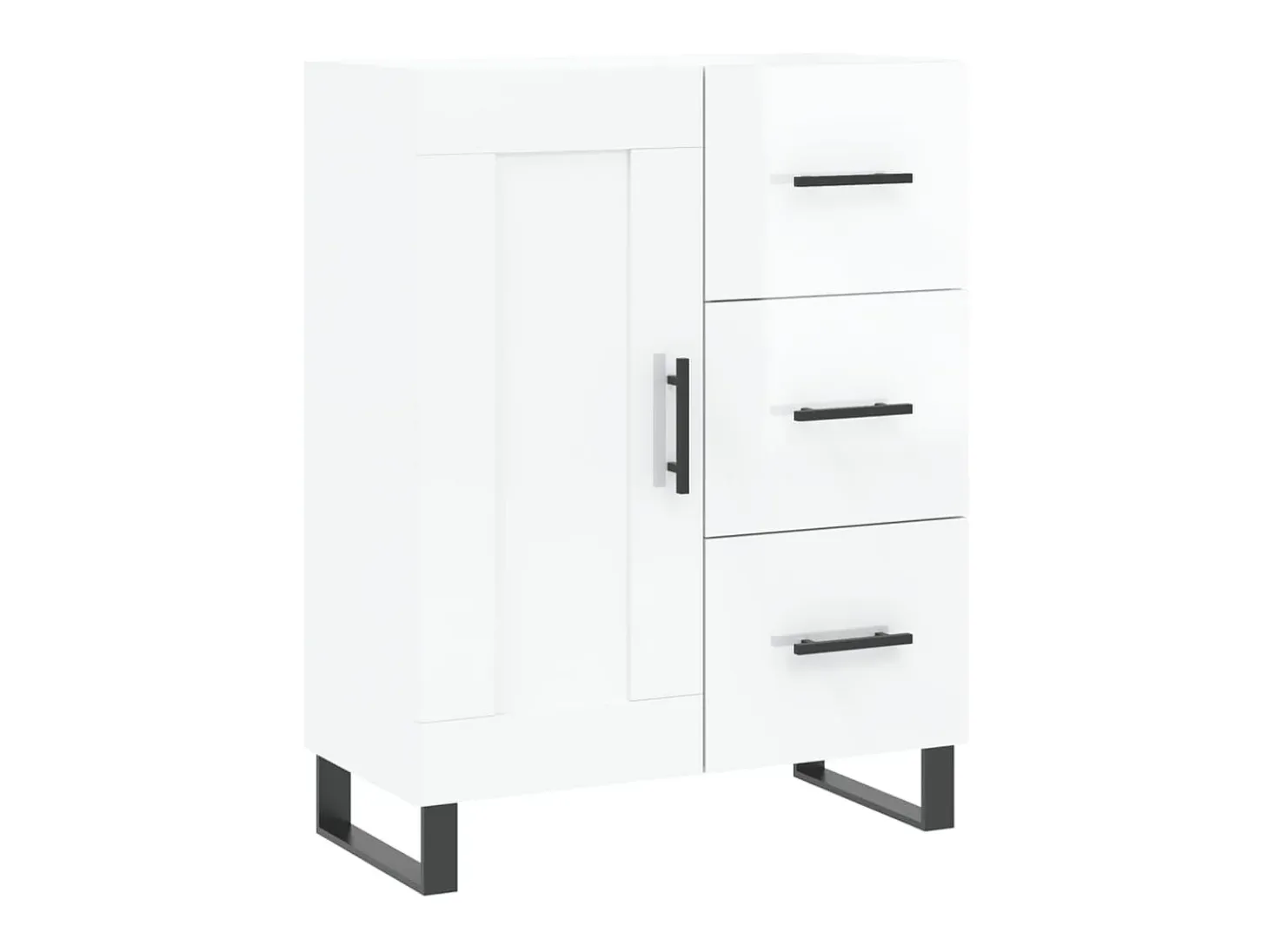 Aparador de madera contrachapada blanco brillante 69,5x34x90 cm ES75927