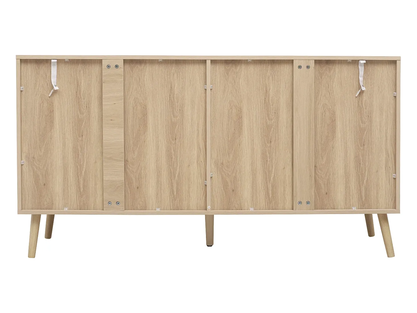 Aparador de madera de 150 x 40 x 80 cm, 4 puertas, diseño ondulado, mueble moderno para salón/dormitorio