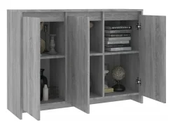 Aparador de madera de ingeniería gris Sonoma 102x33x75 cm