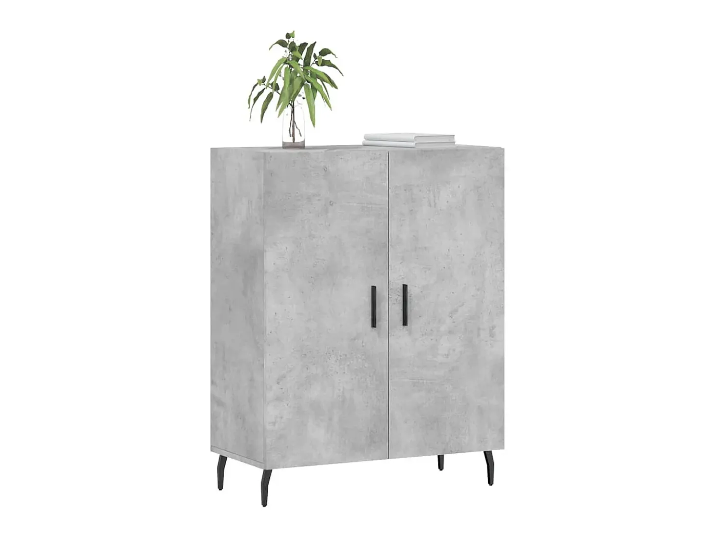 Aparador de madera de ingeniería gris hormigón 69,5x34x90 cm ES78891