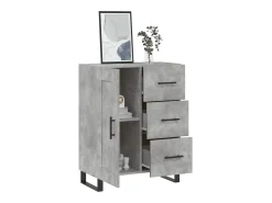 Aparador de madera de ingeniería gris hormigón 69,5x34x90 cm ES91422
