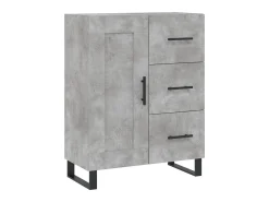 Aparador de madera de ingeniería gris hormigón 69,5x34x90 cm ES91422