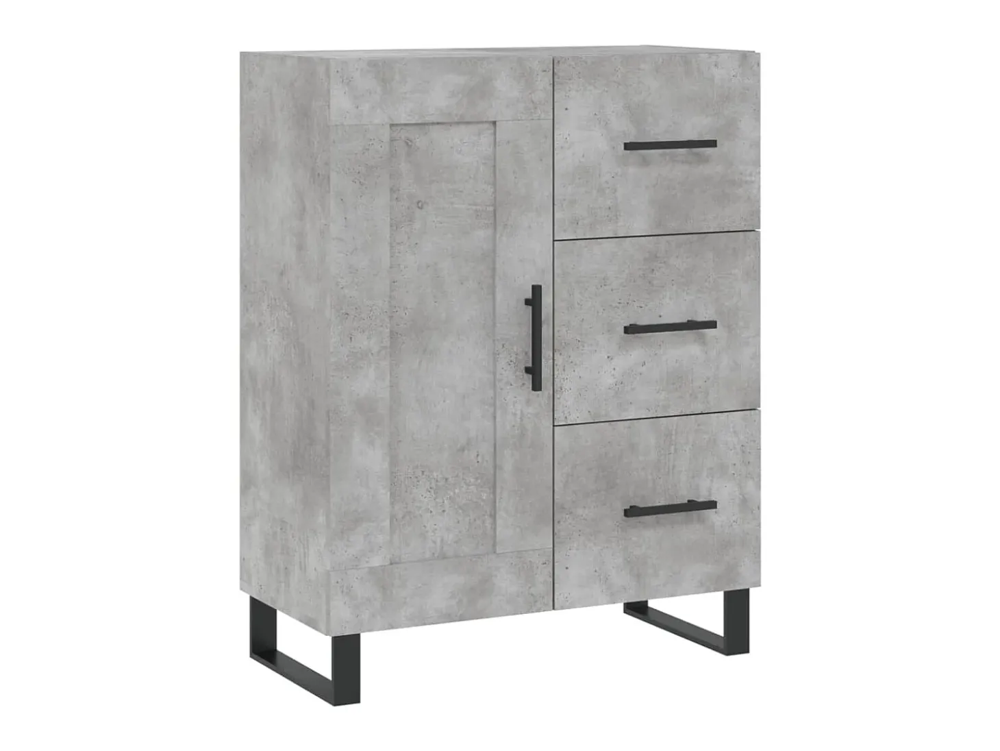 Aparador de madera de ingeniería gris hormigón 69,5x34x90 cm ES91422
