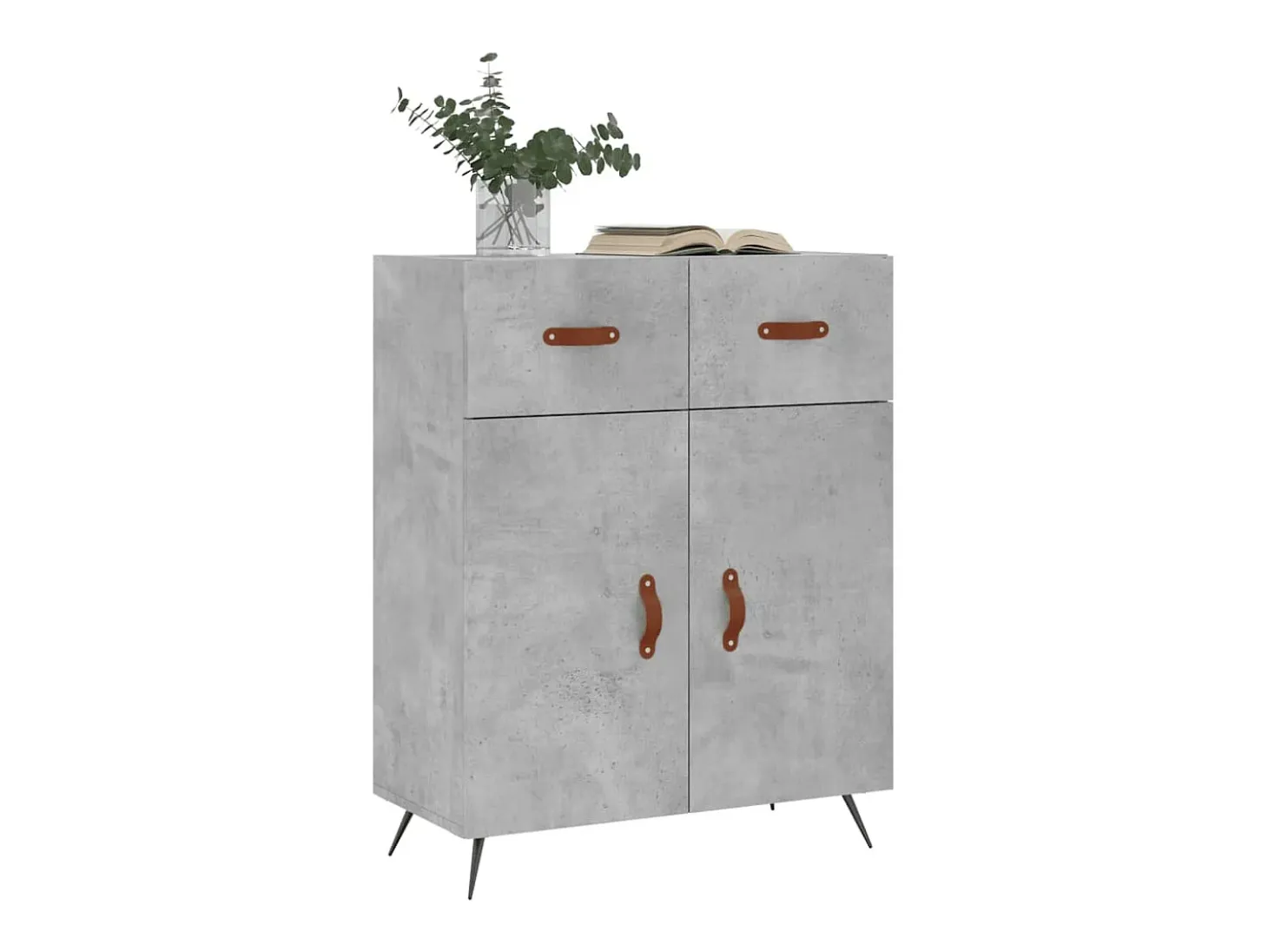 Aparador de madera de ingeniería gris hormigón 69,5x34x90 cm ES89684