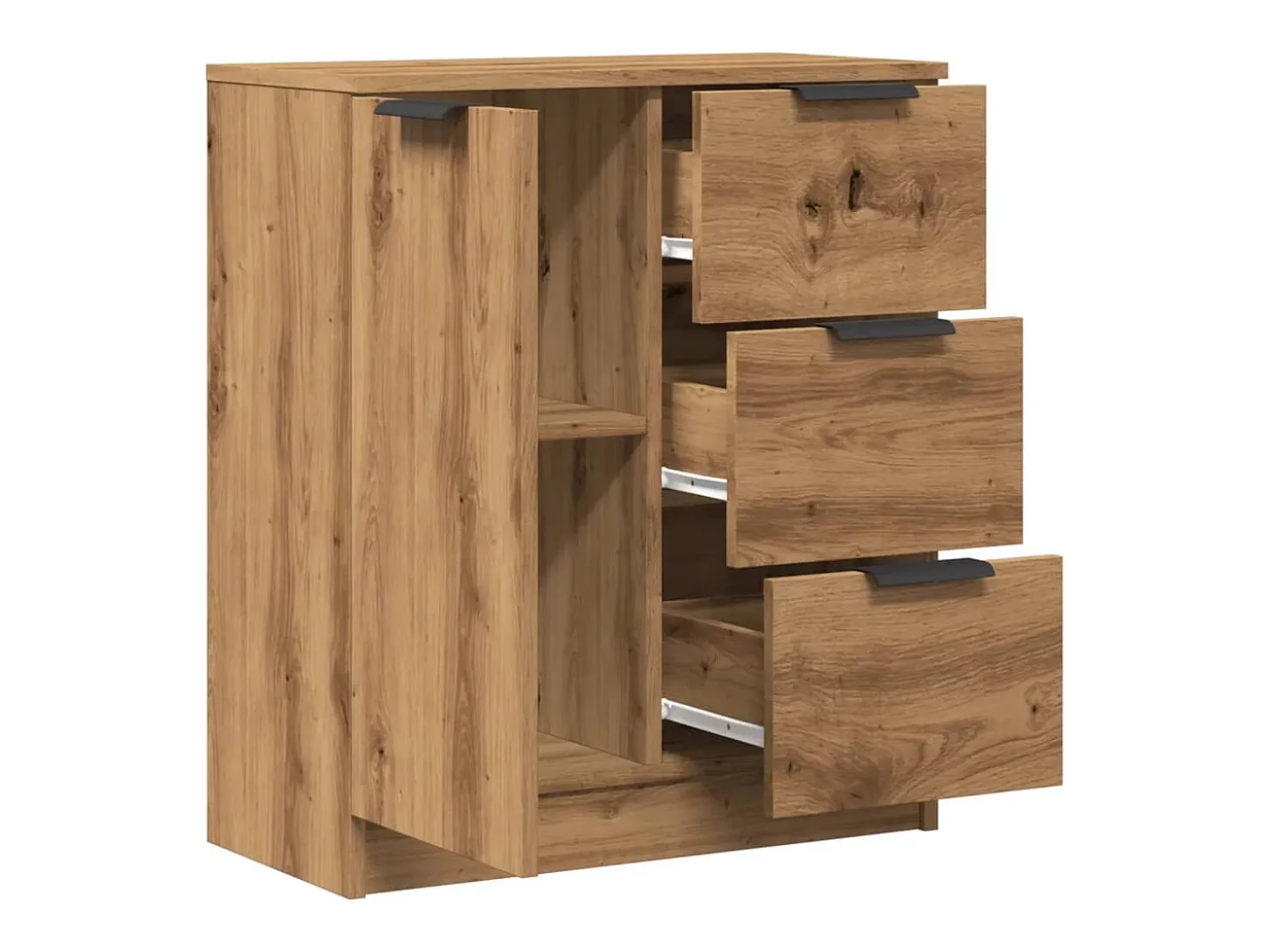 Aparador de madera de ingeniería roble artisan 60x30x70 cm