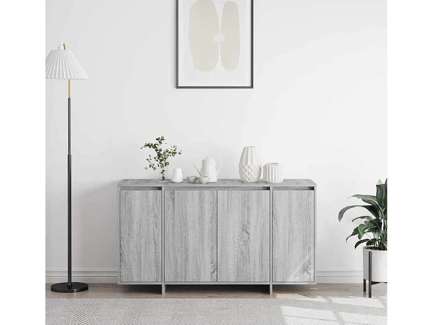Aparador de madera de ingeniería gris Sonoma 120 x 41 x 75 cm