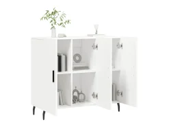 Aparador de madera de ingeniería blanco 90x34x80 cm ES36667