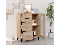 Aparador de madera de ingeniería roble Sonoma 69,5x34x90 cm ES52711