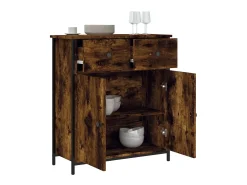 Aparador de madera de ingeniería roble ahumado 70x30x80 cm ES33010