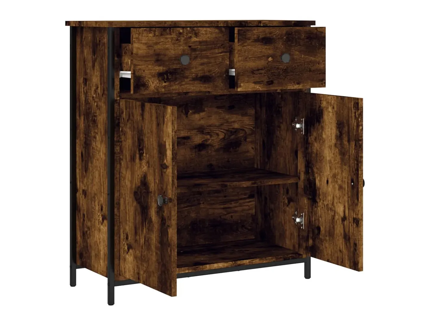 Aparador de madera de ingeniería roble ahumado 70x30x80 cm ES33010