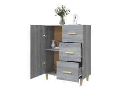 Aparador de madera de ingeniería gris Sonoma 69,5x34x90 cm ES56862
