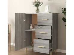 Aparador de madera de ingeniería gris Sonoma 69,5x34x90 cm ES56862