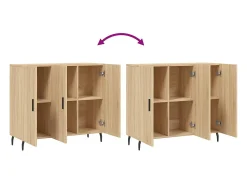 Aparador de madera de ingeniería roble Sonoma 90x34x80 cm