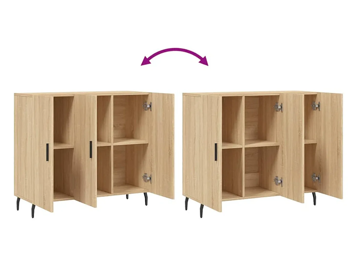 Aparador de madera de ingeniería roble Sonoma 90x34x80 cm