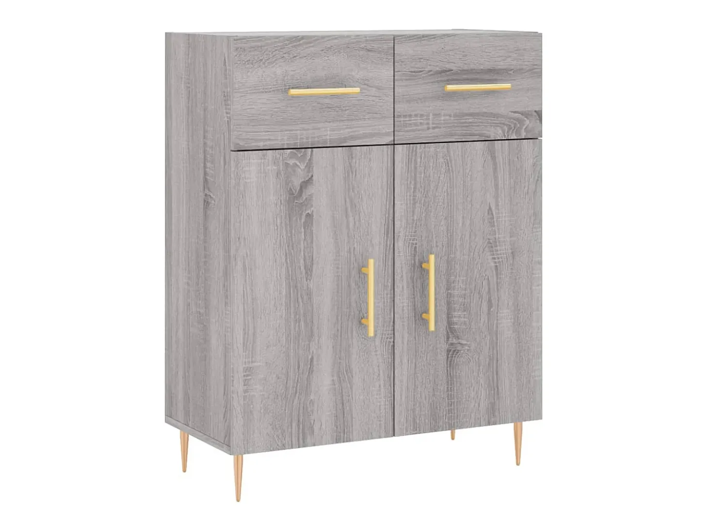 Aparador de madera de ingeniería gris Sonoma 69,5x34x90 cm ES27845