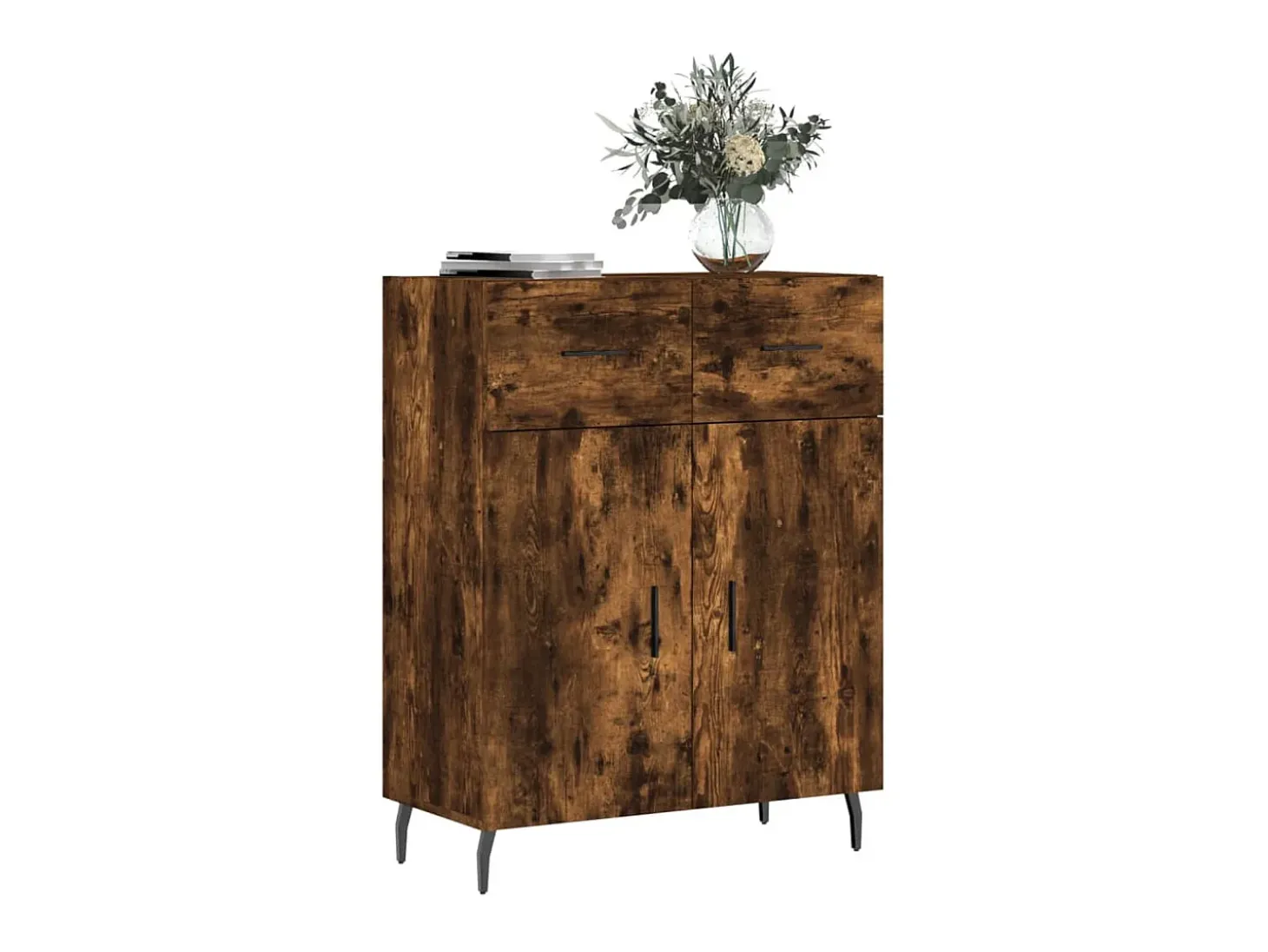 Aparador de madera de ingeniería roble ahumado 69,5x34x90 cm ES95356