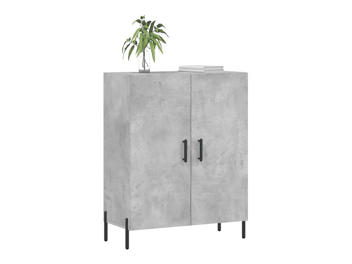 Aparador de madera de ingeniería gris hormigón 69,5x34x90 cm