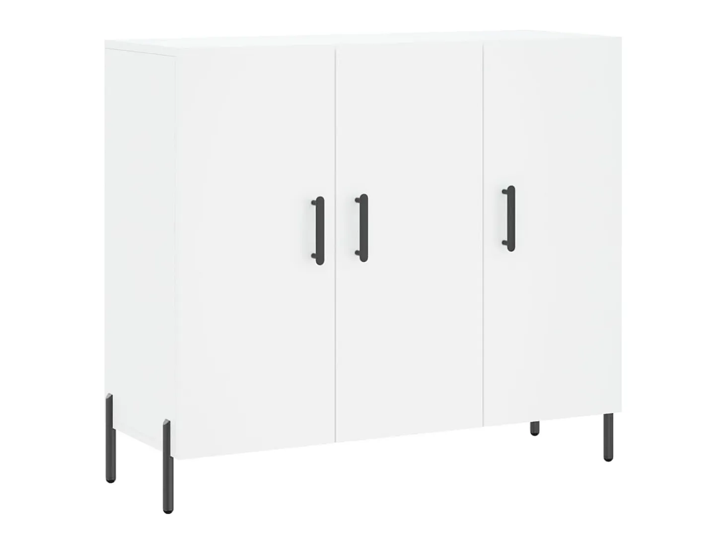 Aparador de madera de ingeniería blanco 90x34x80 cm ES39461