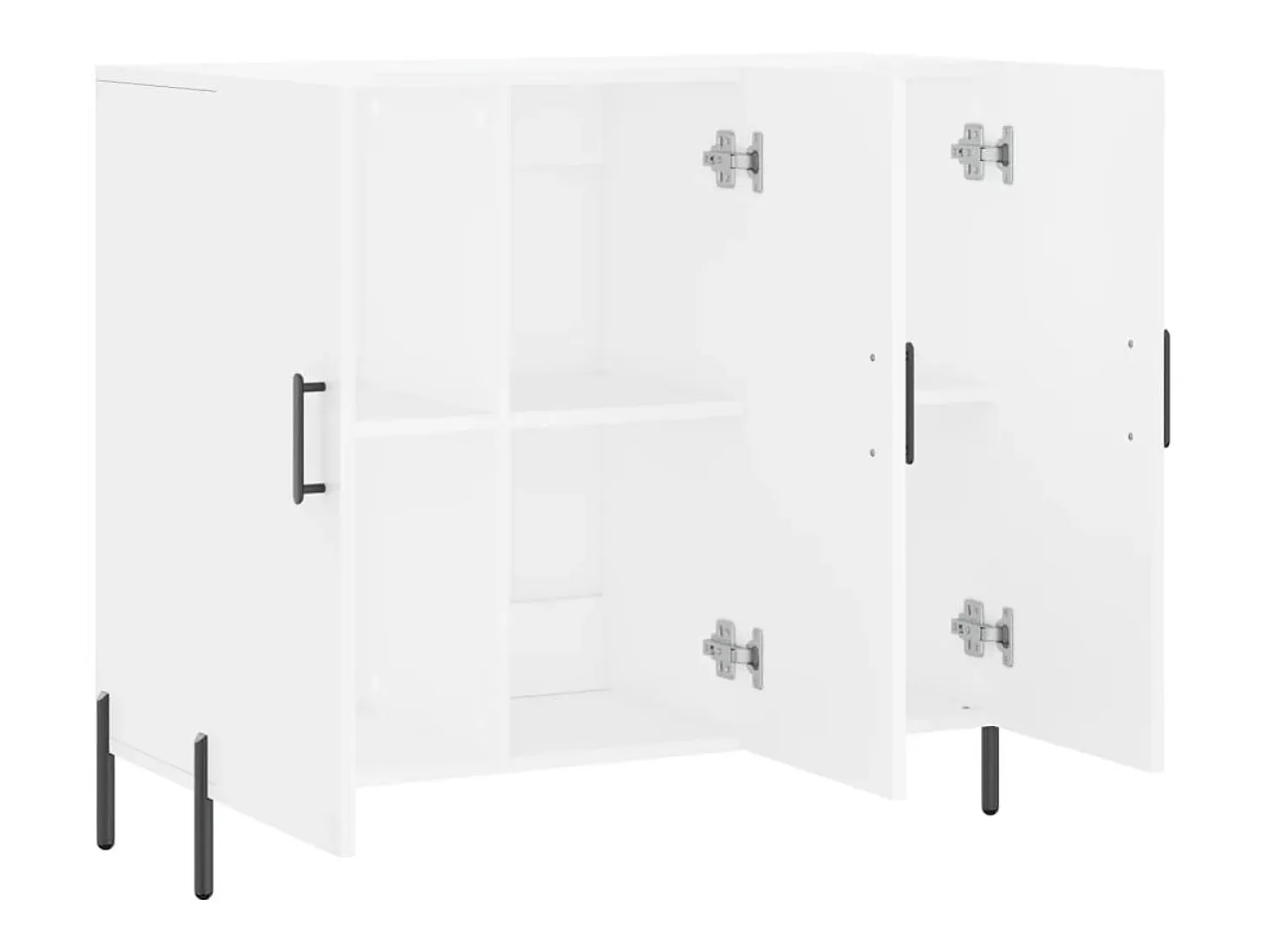 Aparador de madera de ingeniería blanco 90x34x80 cm ES39461