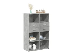 Aparador de madera de ingeniería gris 80x42,5x124 cm