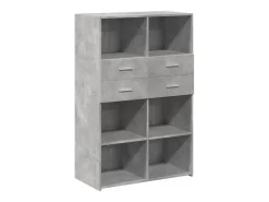 Aparador de madera de ingeniería gris 80x42,5x124 cm