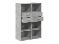 Aparador de madera de ingeniería gris 80x42,5x124 cm
