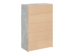 Aparador de madera de ingeniería gris 80x42,5x124 cm