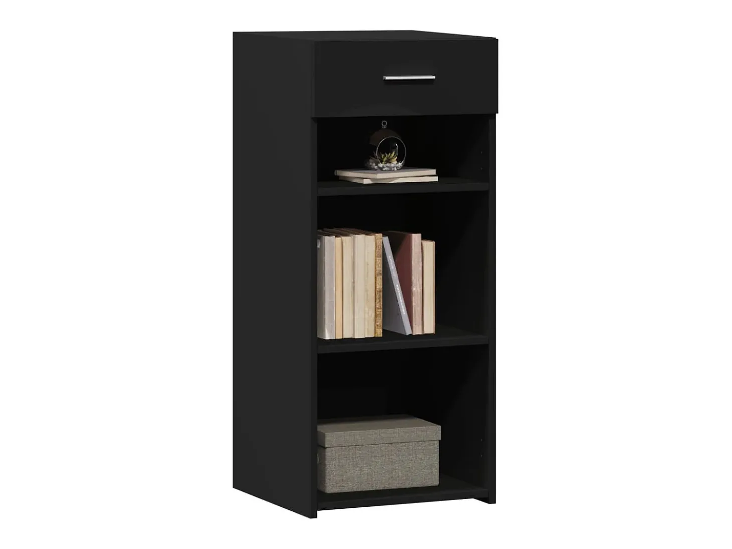 Aparador de madera de ingeniería negro 40x42,5x93 cm