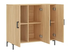 Aparador de madera de ingeniería roble Sonoma 90x34x80 cm ES90228