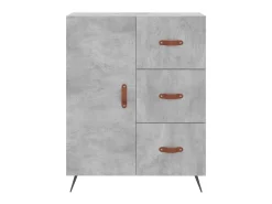 Aparador de madera de ingeniería gris hormigón 69,5x34x90 cm ES53053