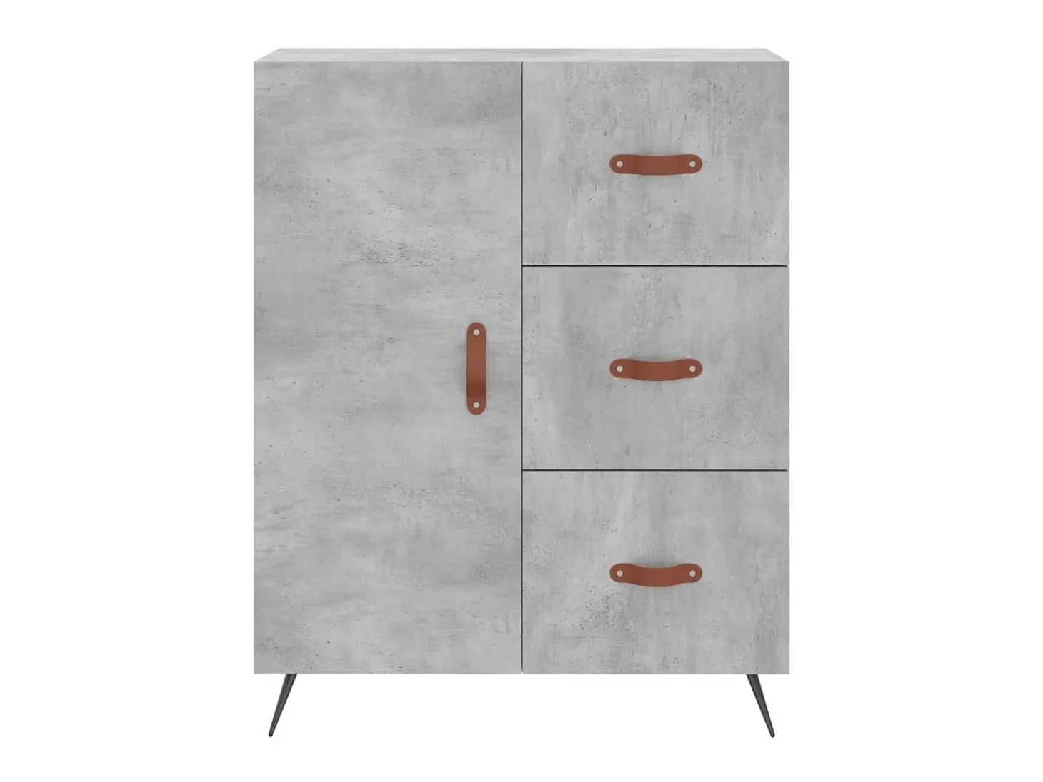 Aparador de madera de ingeniería gris hormigón 69,5x34x90 cm ES53053
