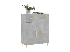 Aparador de madera de ingeniería gris hormigón 69,5x34x90 cm ES89293