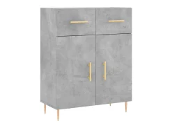Aparador de madera de ingeniería gris hormigón 69,5x34x90 cm ES89293