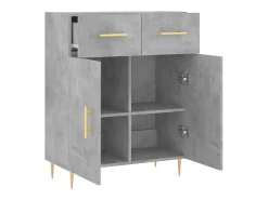 Aparador de madera de ingeniería gris hormigón 69,5x34x90 cm ES89293