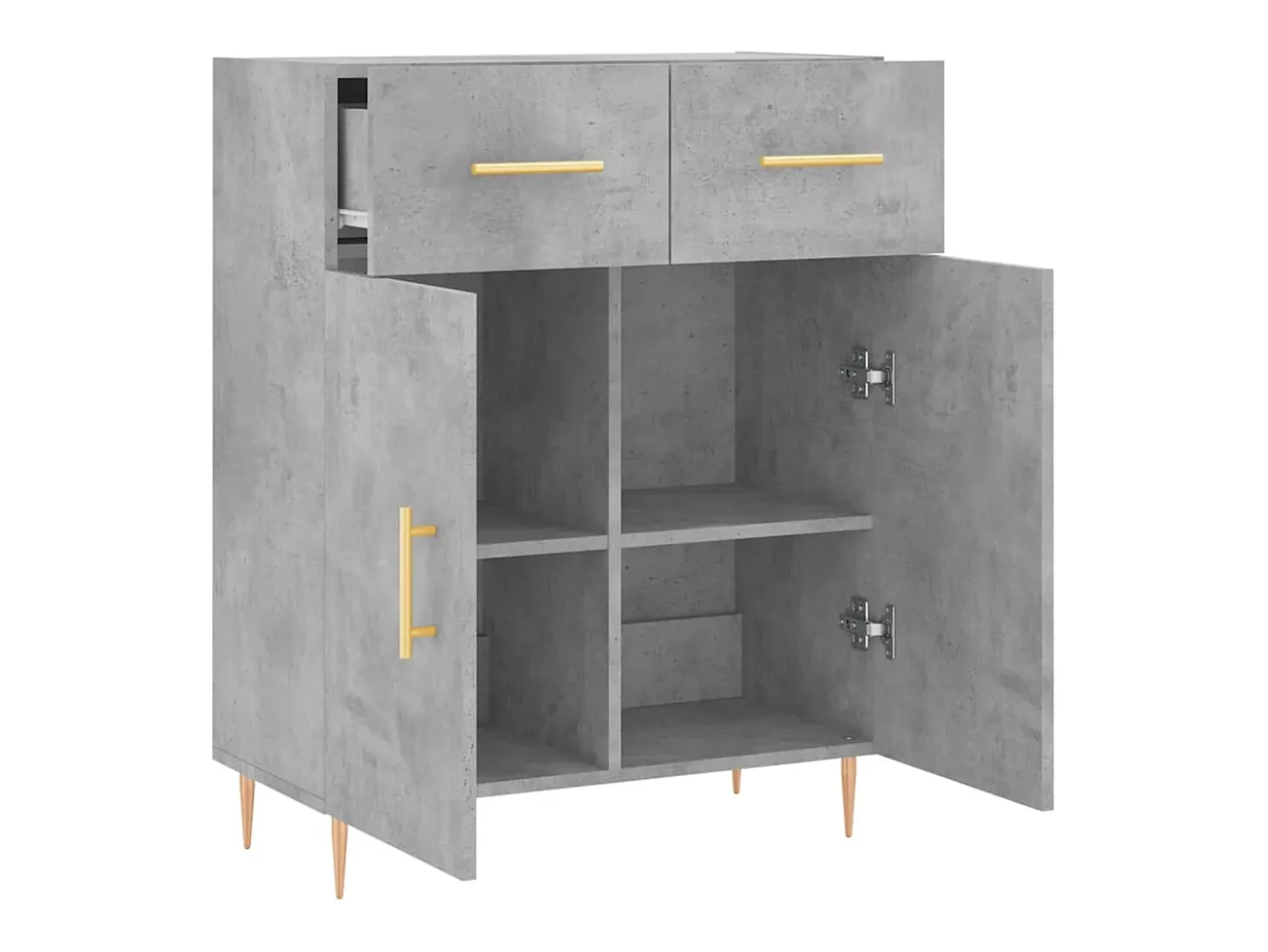 Aparador de madera de ingeniería gris hormigón 69,5x34x90 cm ES89293