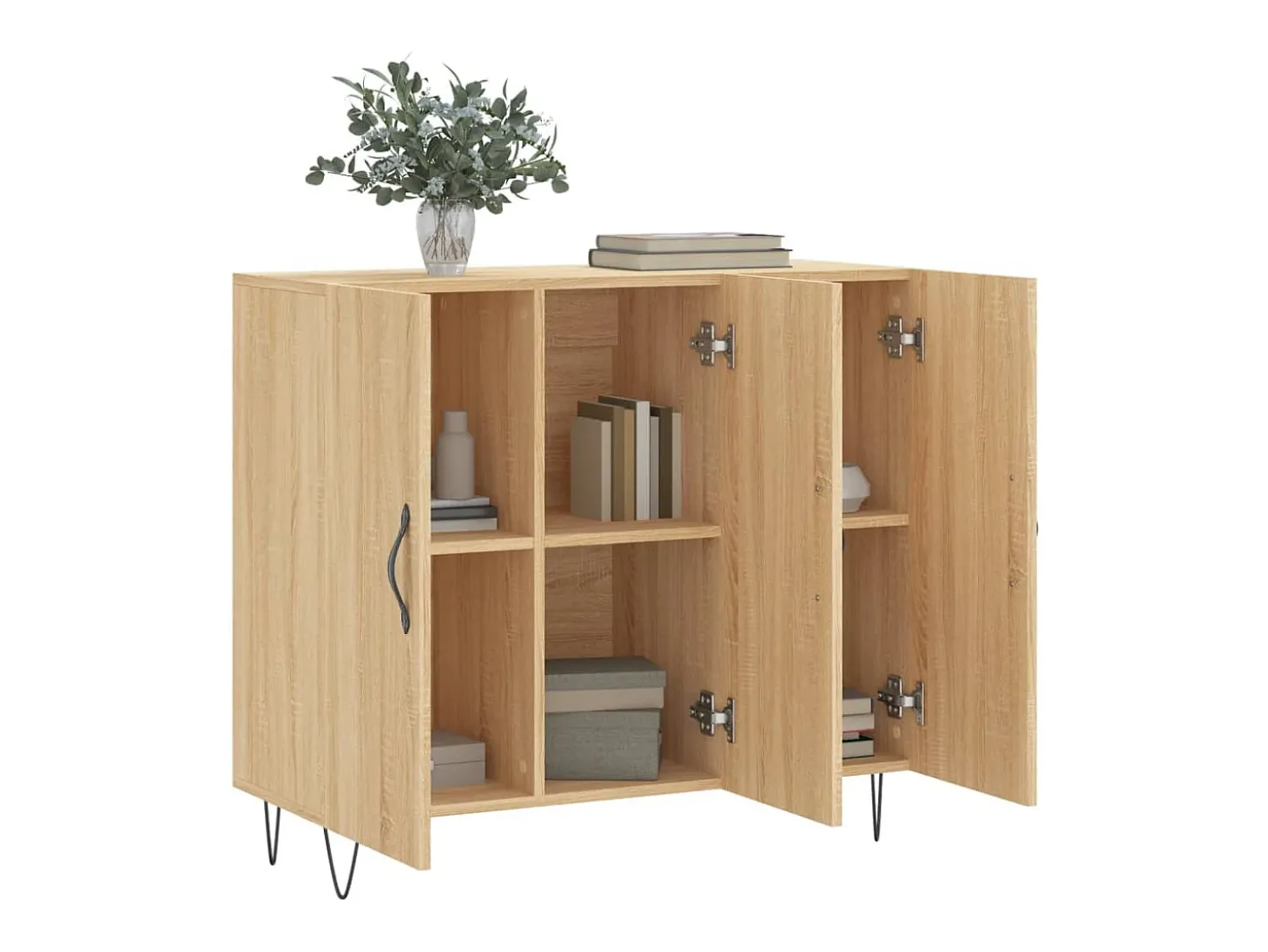 Aparador de madera de ingeniería roble Sonoma 90x34x80 cm