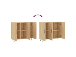 Aparador de madera de ingeniería roble Sonoma 90x34x80 cm