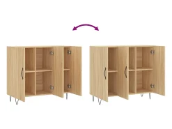 Aparador de madera de ingeniería roble Sonoma 90x34x80 cm